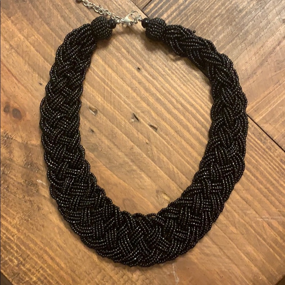 Black beaded necklace